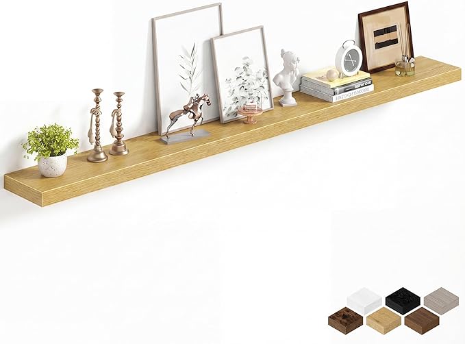 Fun Memories 72Inch Long Floating Shelves, 8 Inch Deep Shelves