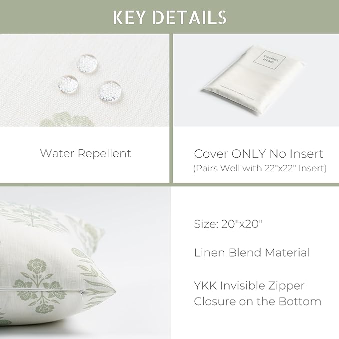Crumbs Home Modern Farmhouse Fall Linen Indoor Outdoor Throw Pillow Cover Only