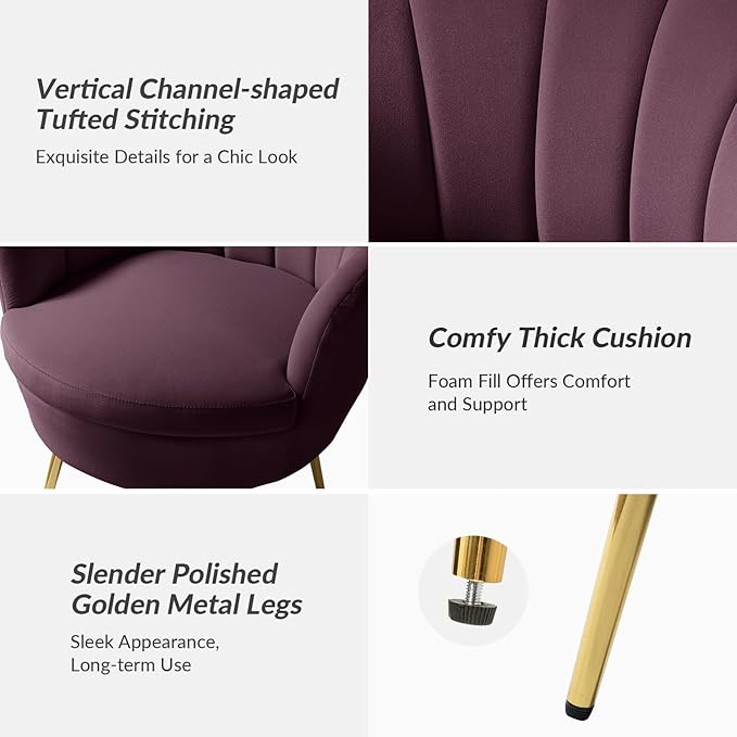 HULALA HOME Modern Velvet Accent Chair