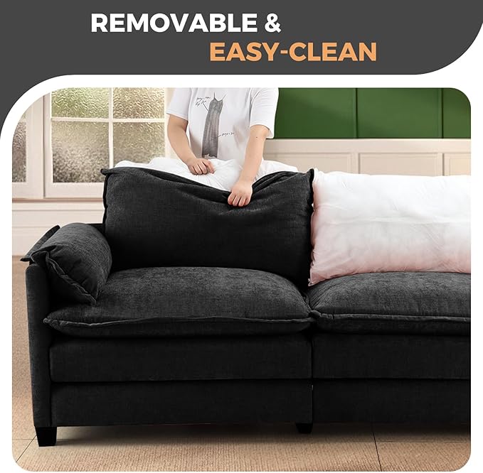 ELUCHANG Oversized 116" Modular Sectional Sofa, Comfy Cloud Couch, U Shaped