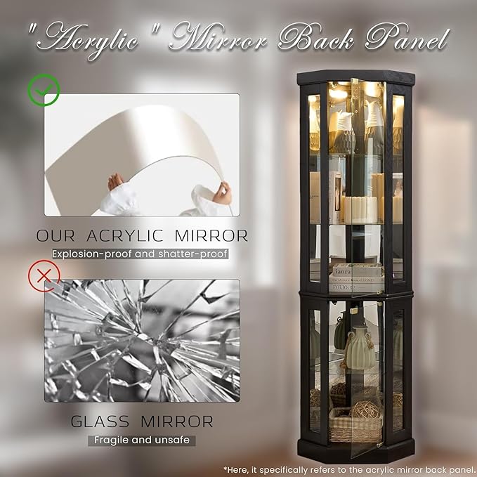 Anwick Corner Display Curio Cabinets