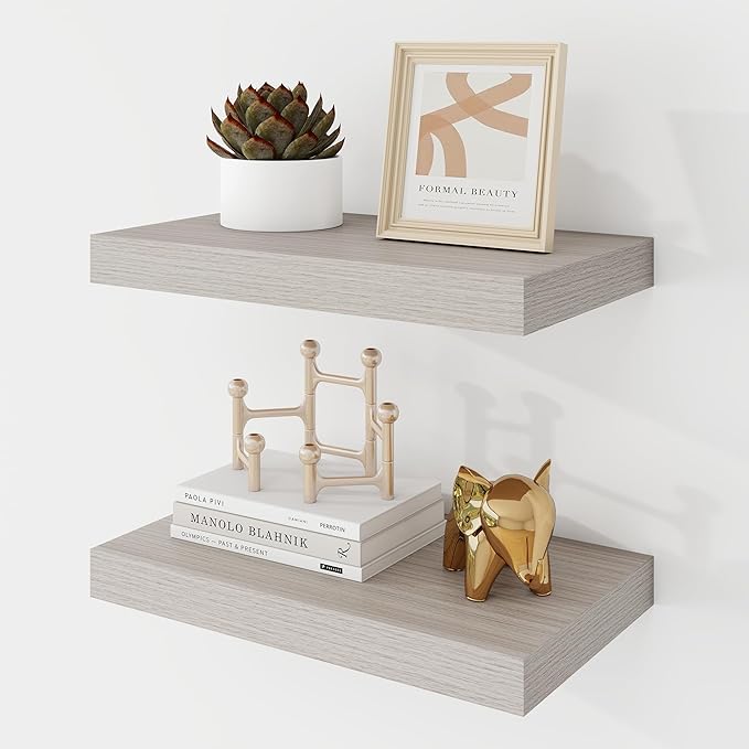 Acovy 16 Inch Floating Shelves, 9.3" Deep Floating Shelf Wall Mounted, Rustic