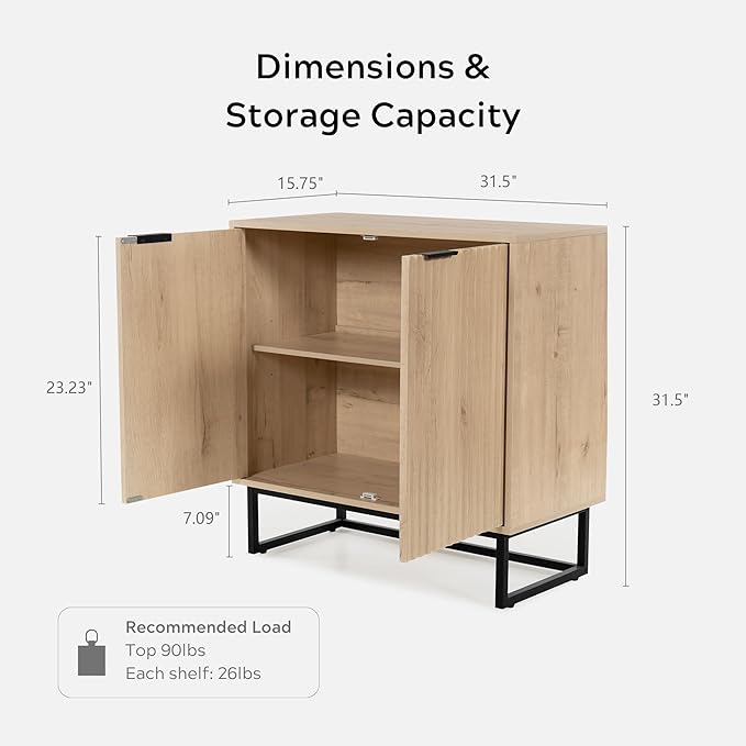 EYYTHUNG Fluted Cabinet with Storage Set of 2, Sideboard Buffet Cabinet with