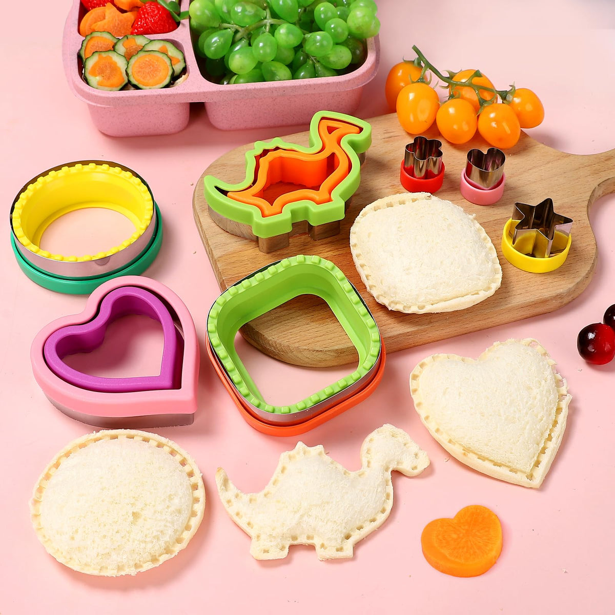 laxizar 8 Pack Sandwich Cutters Cookie Cutters Sandwich Maker Bread Maker Lunchbox 16 pcs Cookie Cutters
