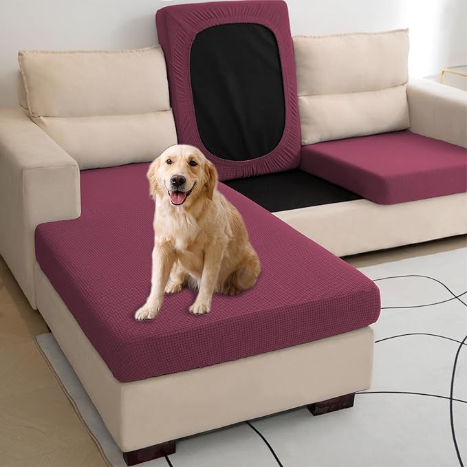 Water Repellent L Shaped Couch Covers 4 Pieces Sofa Seat Cushion Slipcovers