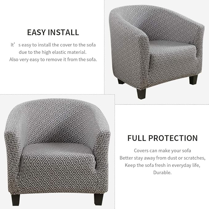 SearchI Club Chair Slipcover Stretch Barrel Chair Covers Printed Tub Chair