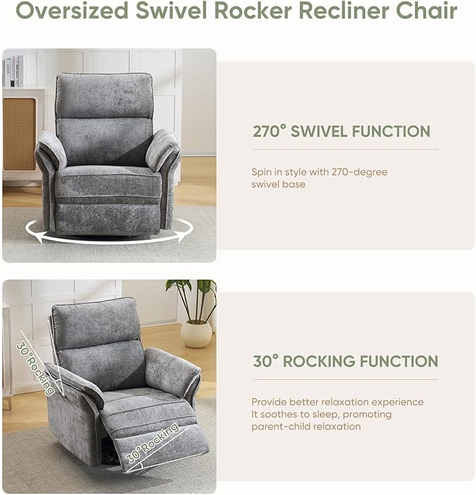 Power Swivel Rocker Recliner, Glider Recliner Nursery Chair
