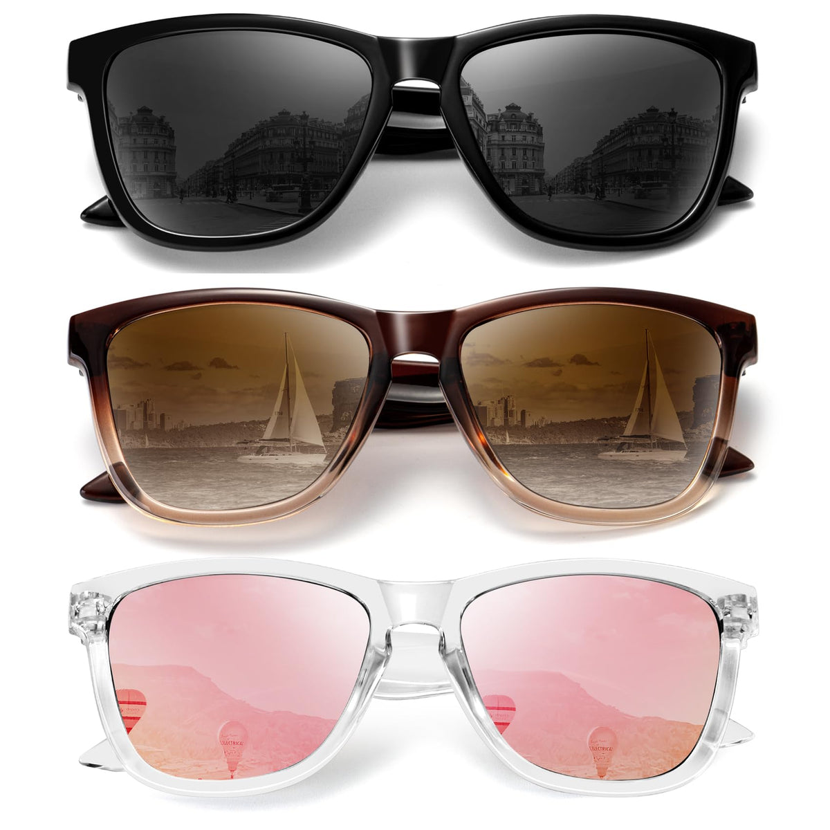 KALIYADI Womens-Sunglasses Polarized Sunglasses-Womens Trendy: Retro Sun Glasses with UV Protection for Travel Driving