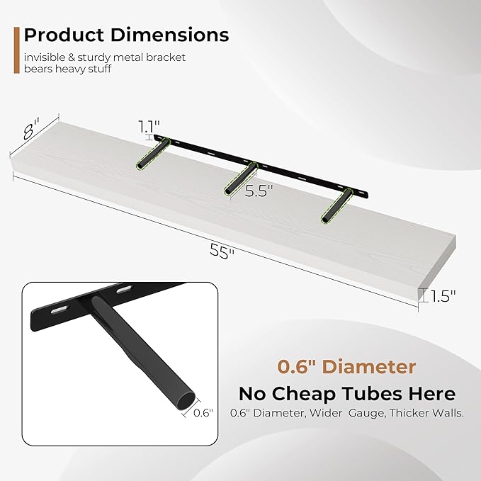 Fun Memories 55 Inch Floating Shelves