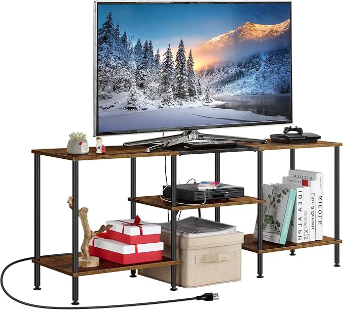 OYEAL Small TV Stand for Bedroom up to 50 inch Farmhouse TV Media Entertainment
