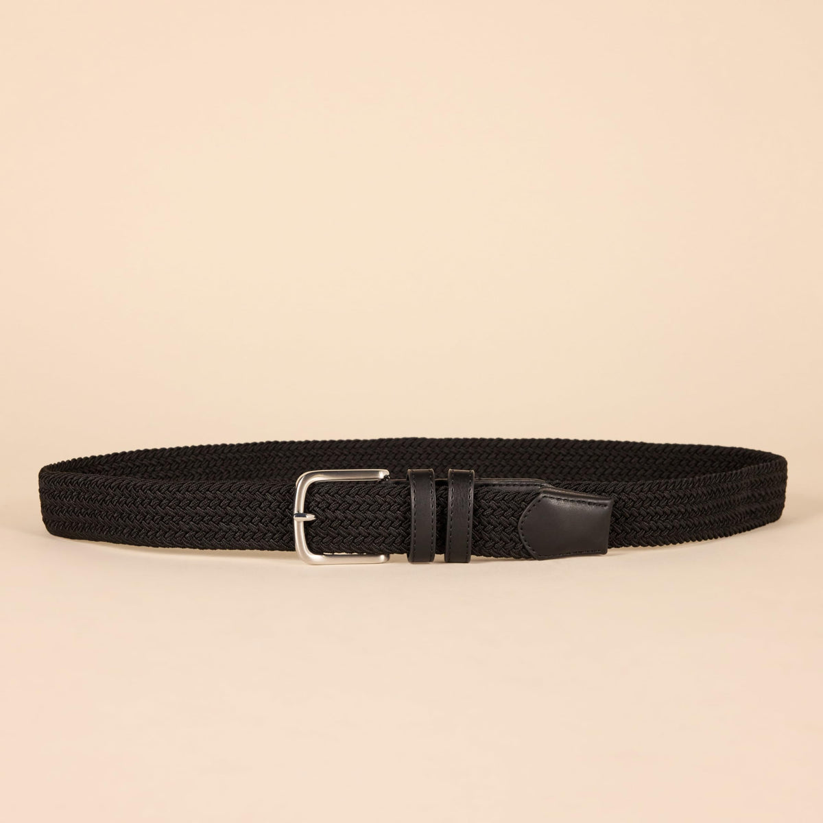 Amazon Essentials Men's Stretch Woven Braid Belt, Black, 34