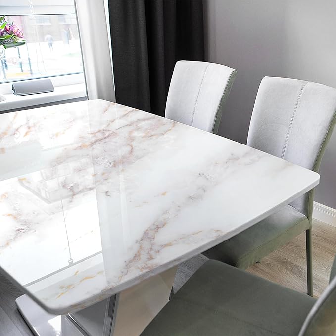 rabbitgoo Glossy Marble Contact Paper Peel and Stick Wallpaper 35.4" x 78.7"