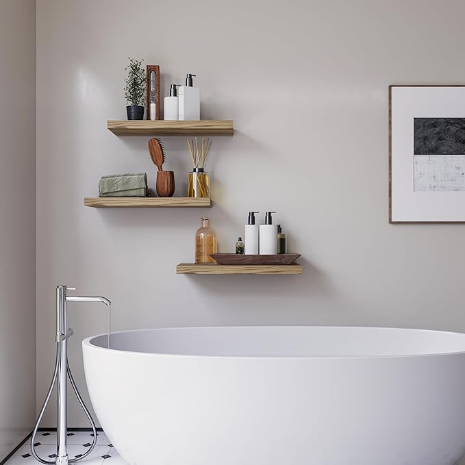Upassion Floating Shelves for Wall Set of 3, Frame Display Floating Shelf for