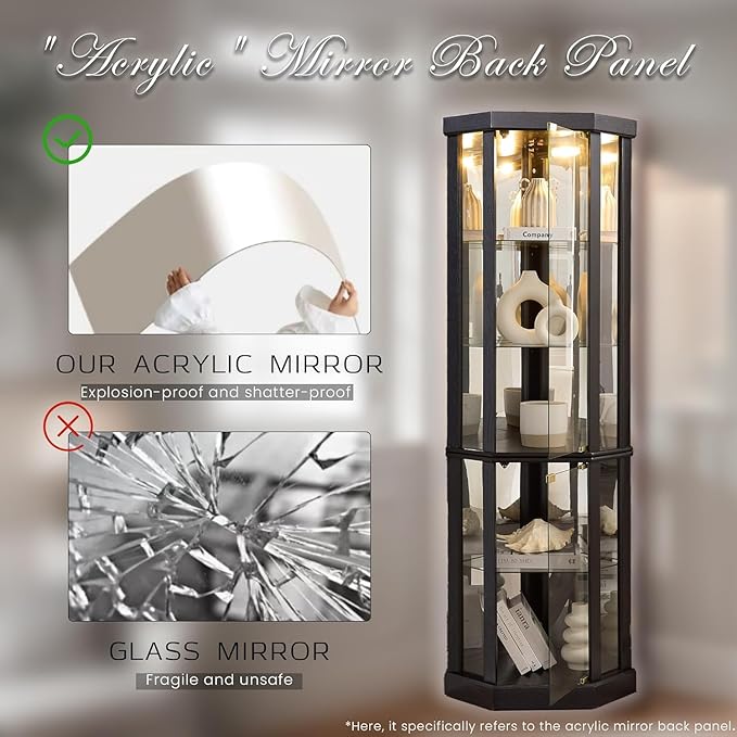 Anwick Corner Display Curio Cabinets
