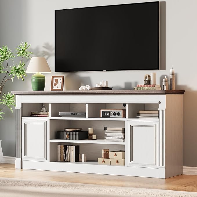 IDEALHOUSE Farmhouse TV Stand for TVs Up to 75", Entertainment Center