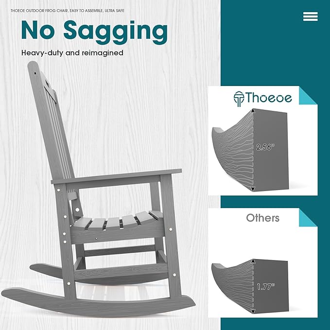 THOEOE Oversized Rocking Chair, Outdoor Rocking Chair