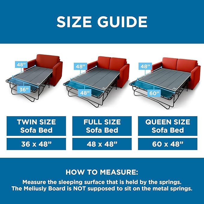Meliusly Sleeper Sofa Support Board Queen Size – Durable Support to Fix Sagging