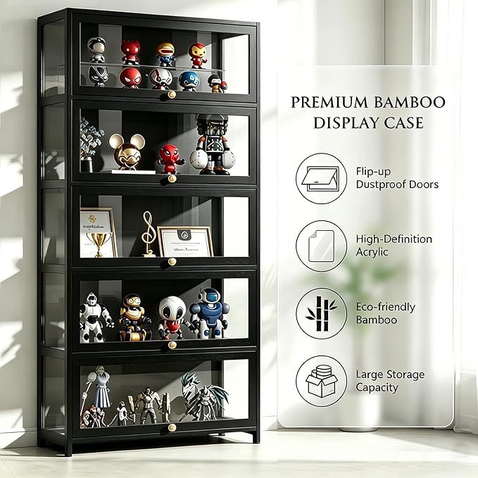 Display Cabinet with Acrylic Door, 5-Tier Curio Display Cabinet, Display Case