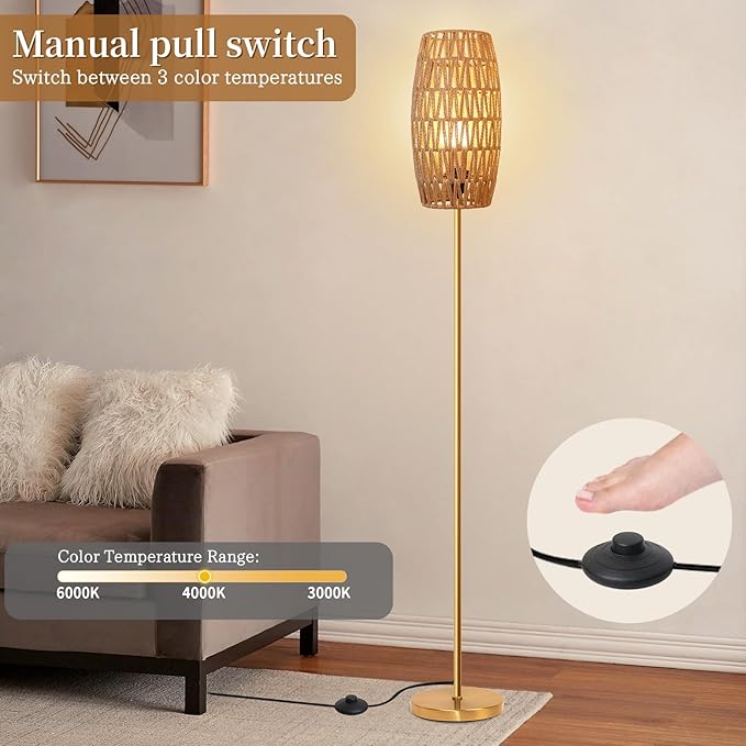 Ruiever Floor Lamp for Living Room, Farmhouse Floor lamp, Modern Standing lamp