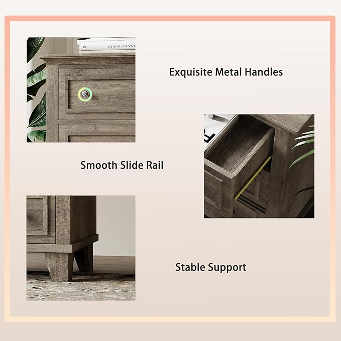 IDEALHOUSE 7 Drawer Dresser, Large Wooden Storage Chest of Drawers