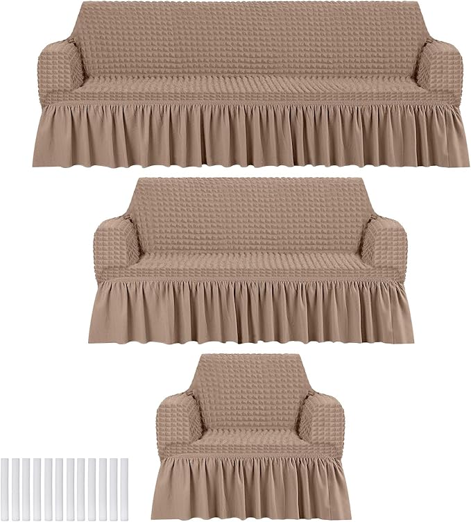 Fanfanwin 3 Pcs Sofa Slipcover Set