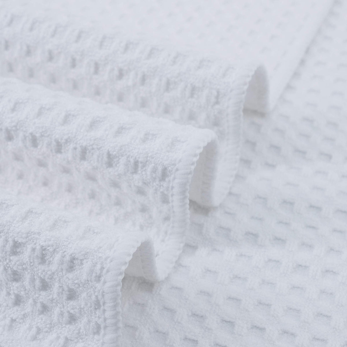 POLYTE Ultra Premium Microfiber Kitchen Dish Hand Towel Waffle Weave, 8 Pack (16x28 in, White)