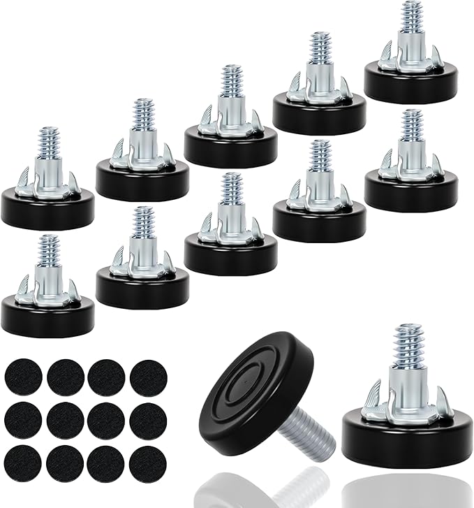 12 PCS M6 Thread Furniture Feet Levelers, Adjustable Furniture feet, Leveling