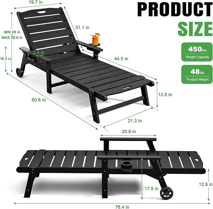 Outdoor Lounge Chair Set of 2
