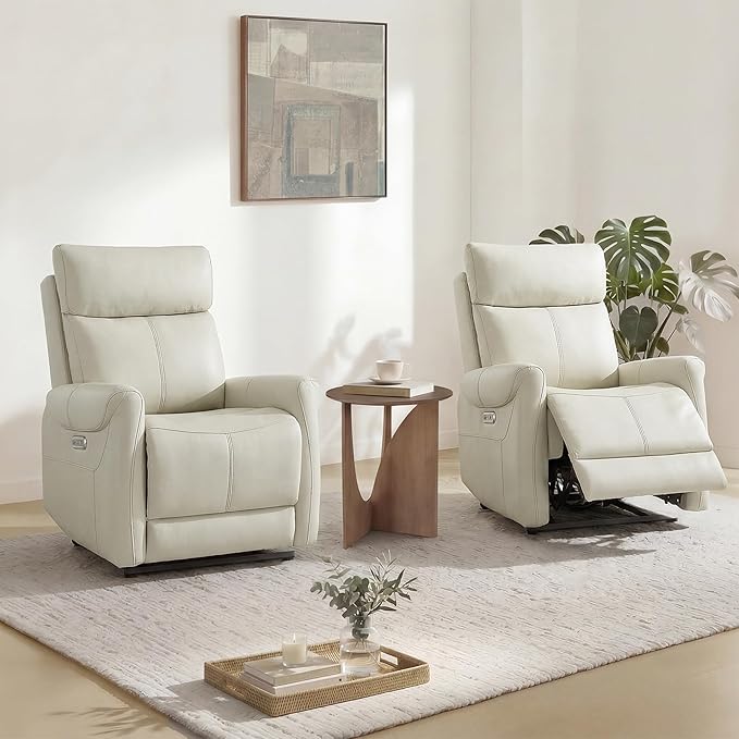 KISLOT Leather Recliner Chair Set of 2, Wall Hugger RV Recliners