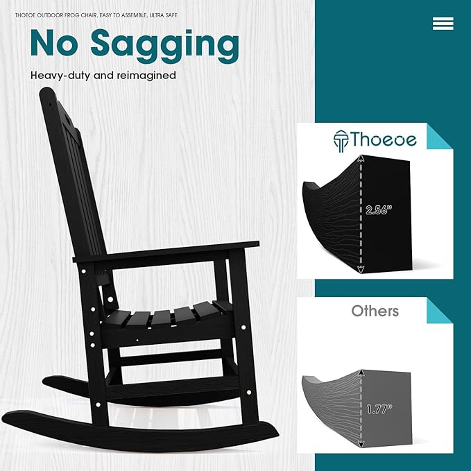 THOEOE Oversized Rocking Chair Set of 4, Outdoor Rocking Chair