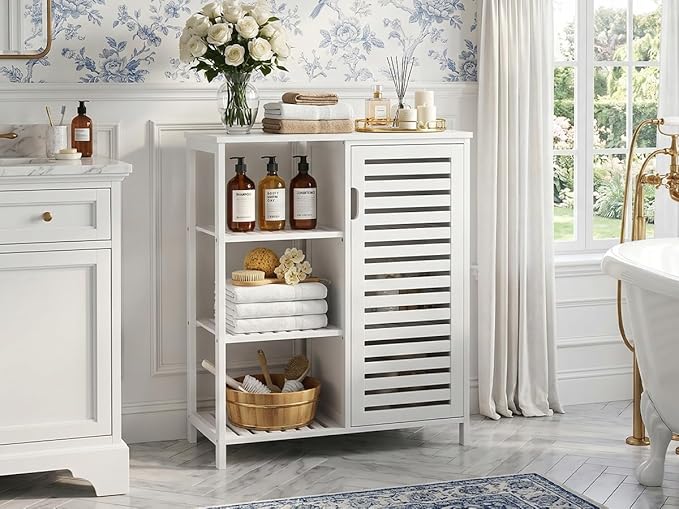 HITNET Bathoom Storage Cabinet, Bamboo Floor Cabinet