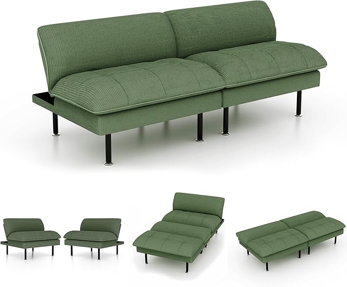 Ribilake 70" Futon Sofa Bed, 4 in 1 Multi-Function Couch Sleeper