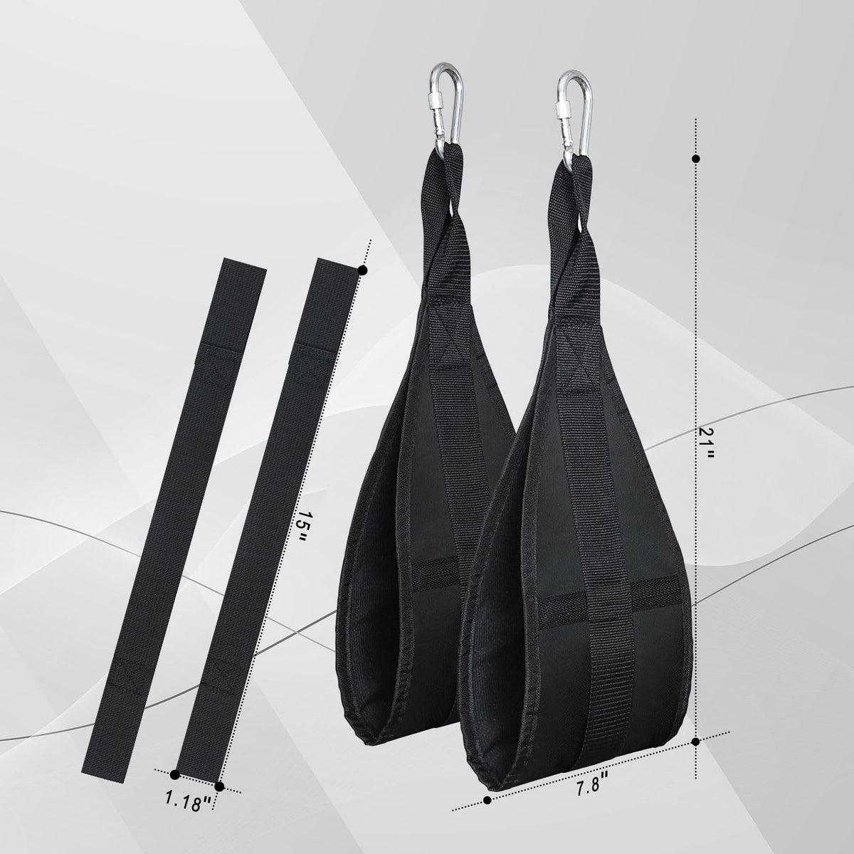 Hanging Ab Straps for Pull Up Bar: Gym Ab Sling Straps for Arm Pull up Workout Support for Training Knee and Leg Raises (Black)