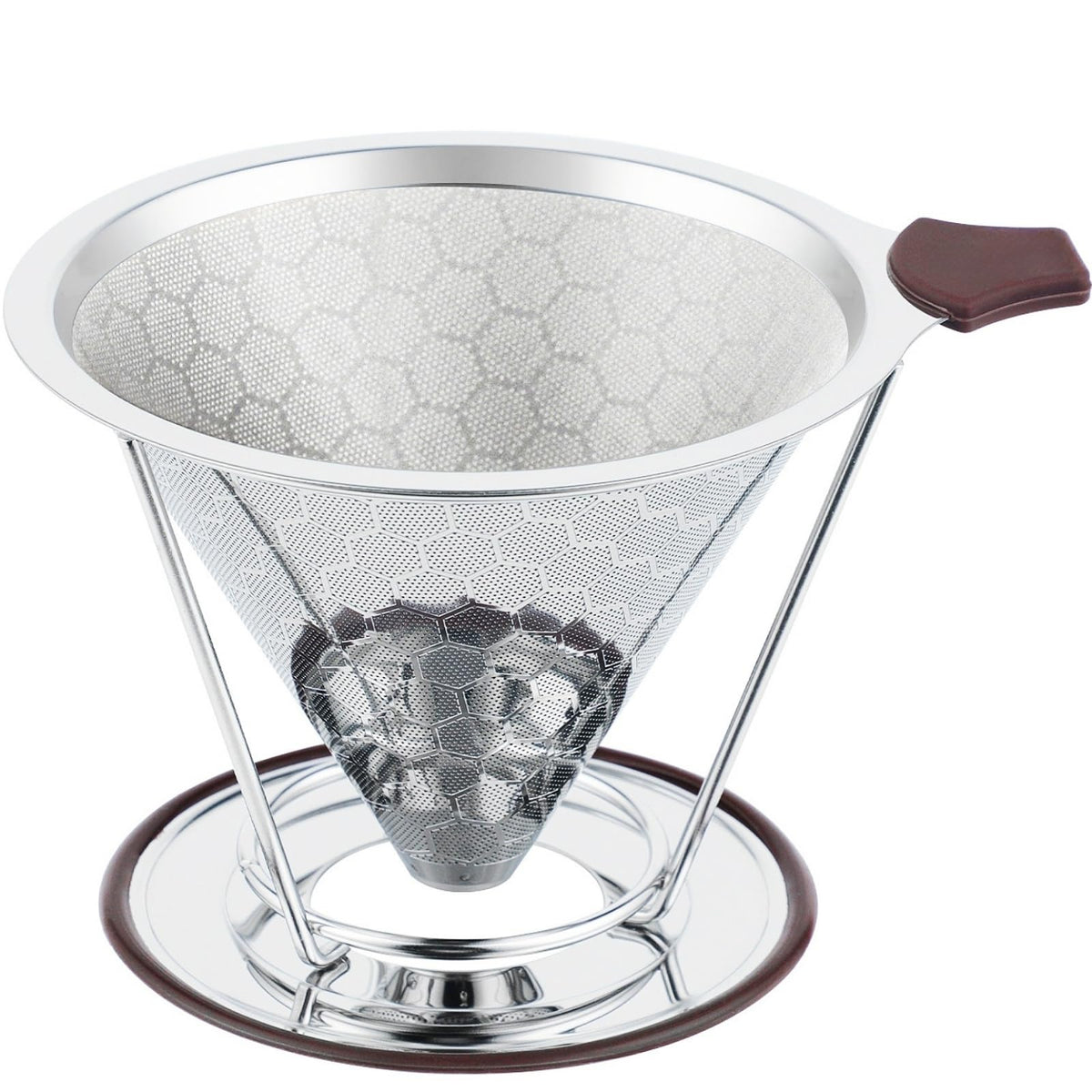 Pour Over Coffee Filter, CHDEXU Stainless Steel Coffee Dripper with Stand, Paperless Reusable Filter with Removable Cup