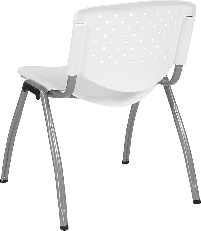 Flash Furniture HERCULES -5 Pack 880 lb. Capacity White Plastic Stack Chair |
