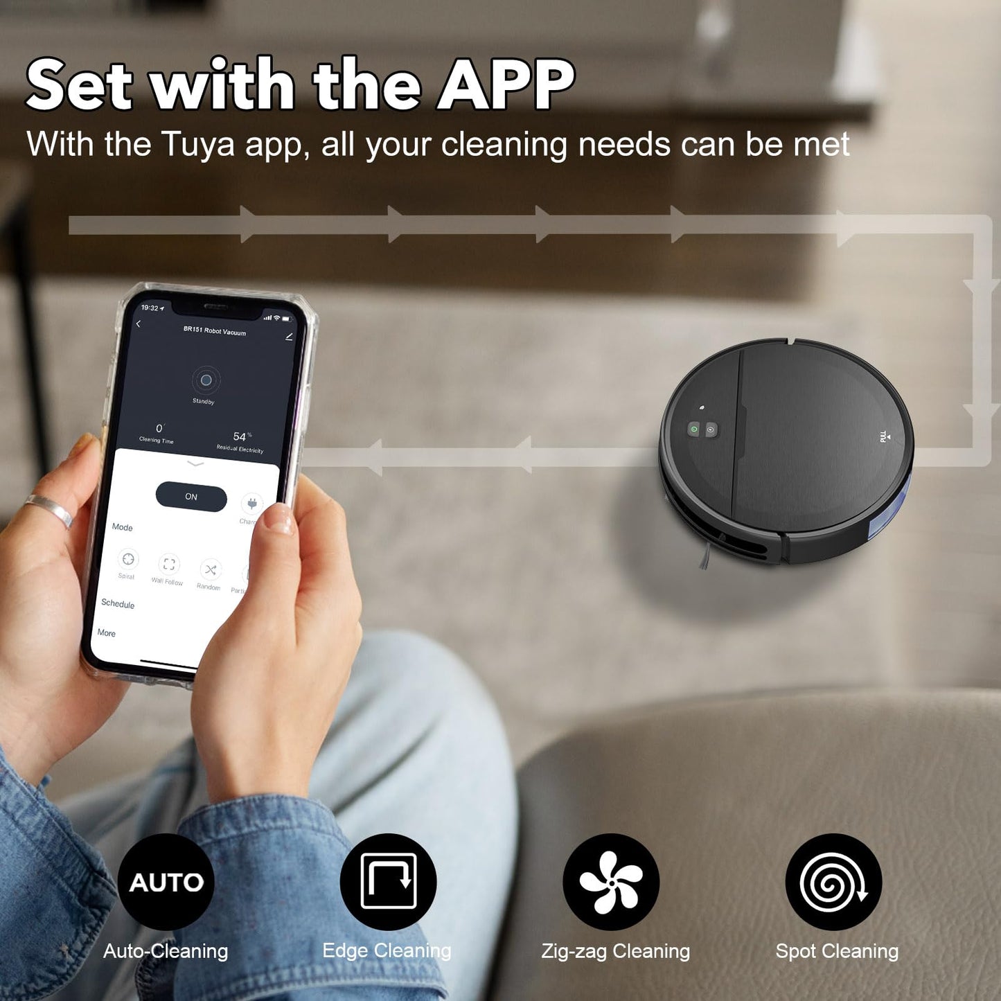 iMartine 2 in 1 Mopping and Vacuuming Robot, Robot Vacuum and Mop Combo Compatible with WiFi/App, Robotic Vacuum Cleaner Self-Charging, Slim, Ideal for Pet Family, Hard Floor, Hair, Low Pile Carpet