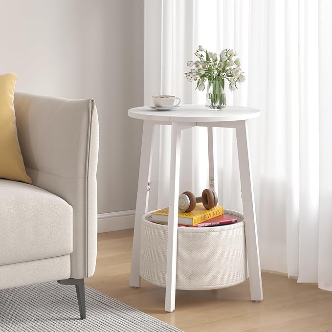 sthmec Small Round Side End Table Set of 2