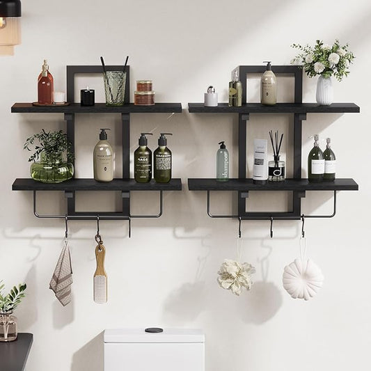 Creso hom Floating Shelves, Hanging Bathroom Shelves 2-Tier, Wall Mounted