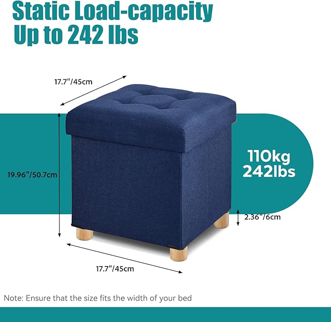 BRIAN & DANY Ottoman with Storage, Square Storage Ottoman