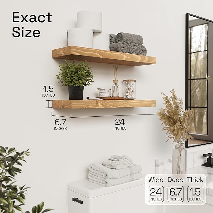 BAOBAB WORKSHOP Natural Wood Floating Shelves