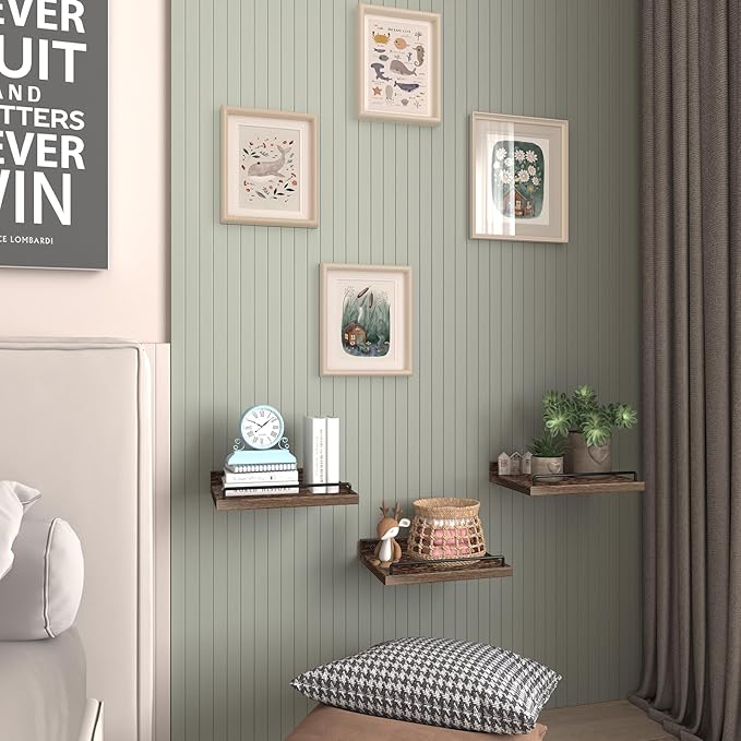 RYOFOBETTO Small Floating Shelf, 6 X 9 Inches Farmhouse Wall Shelves
