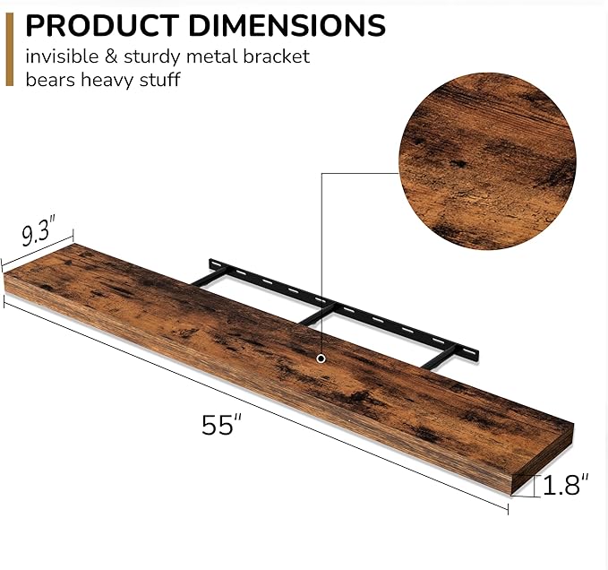 Fun Memories 55 Inch Floating Shelves