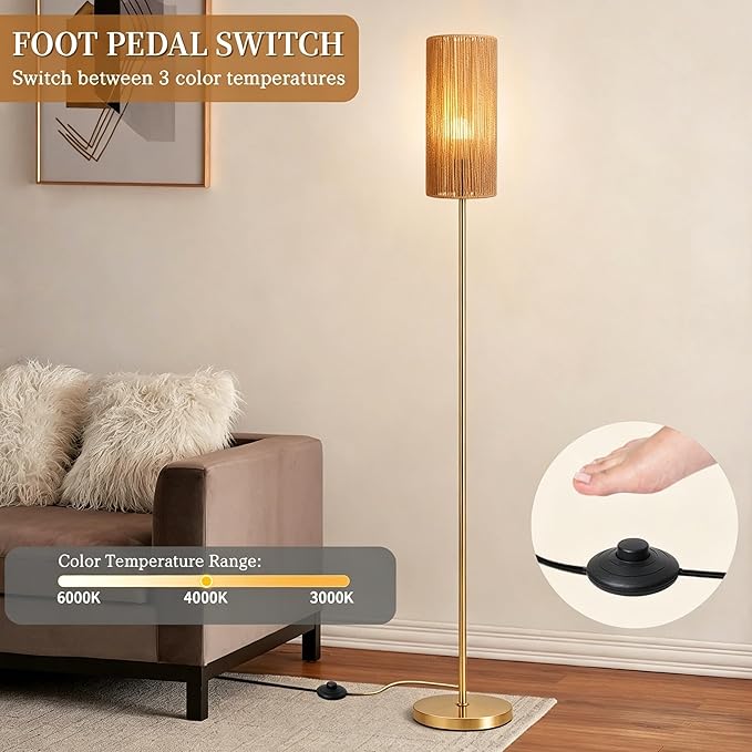 Ruiever Floor Lamp for Living Room, Farmhouse Floor lamp, Modern Standing lamp