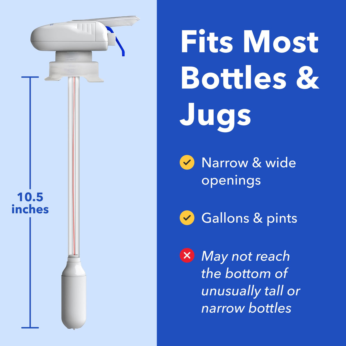 Magic Tap Automatic Drink Dispenser for Fridge, White (1 Pack), No Spill Milk Dispenser for Fridge, Automatic Milk Dispenser Pump for Gallon Jugs, Water & Juice, Fits Most Bottles, Batteries Required