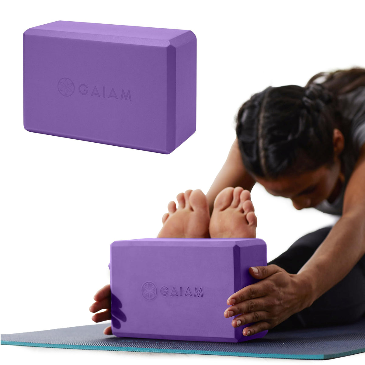 Gaiam Yoga Block - Supportive Latex-Free Eva Foam - Soft Non-Slip Surface with Beveled Edges for Yoga, Pilates, Meditation - Yoga Accessories for Stability, Balance, Deepen Stretches