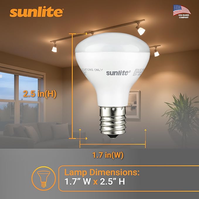 Sunlite LED R14 Mini Flood Light Bulbs, 4 Watts, 280 Lumens, Intermediate Base