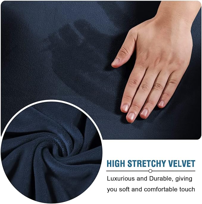 H.VERSAILTEX Modern Velvet Plush 4 Piece High Stretch Sofa Slipcover Sofa Cover