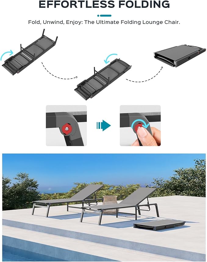Aluminum Chaise Lounge Ourdoor