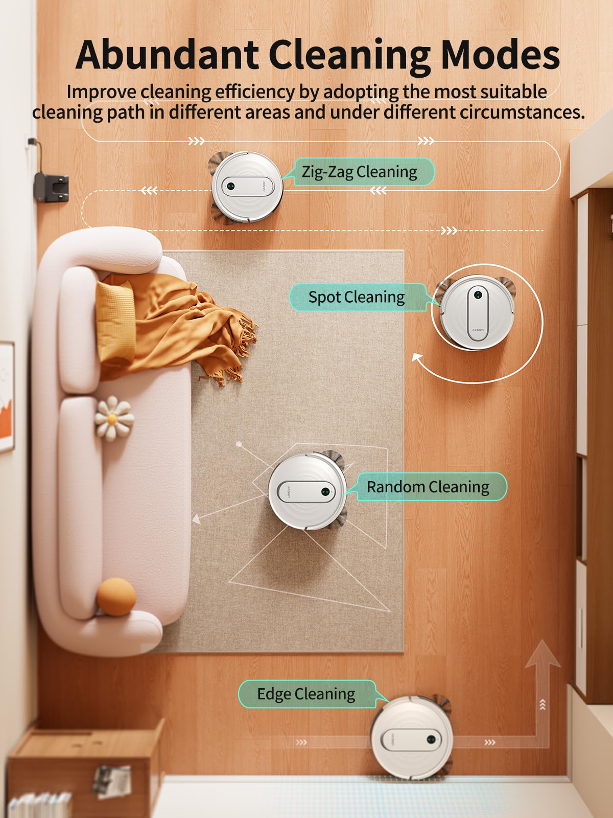 Robot Vacuum and Mop - 4000Pa Powerful Suction, APP/Alexa Control, 3-in-1 Cleaning Solution with Auto Self-Charging, Perfect for Pet Hair, Carpets, and Hard Floors