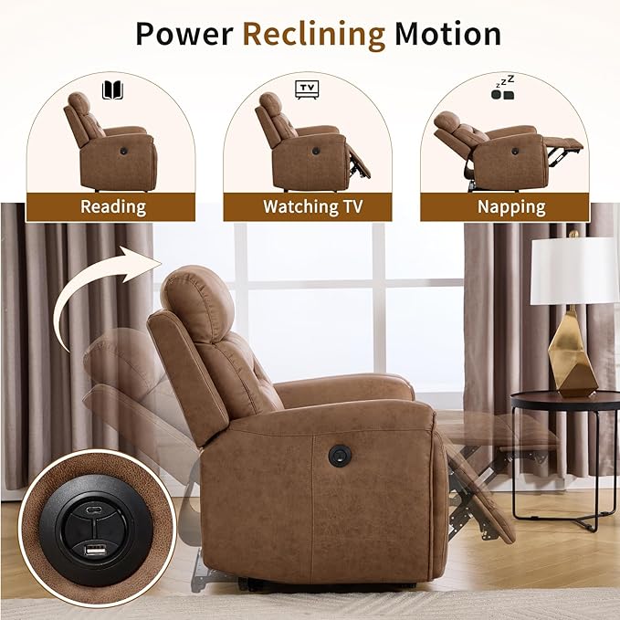 ANJ 2-Piece Faux Leather Power Recliner Sofa Set